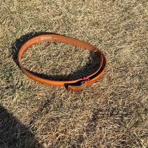 Classic Brown Leather Belt with Silver Buckle